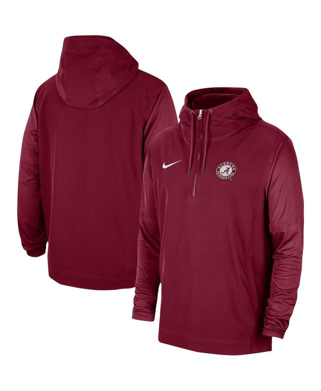 Mens Nike Crimson Alabama Crimson Tide 2023 Sideline Player Quarter-Zip Hoodie Jacket Product Image