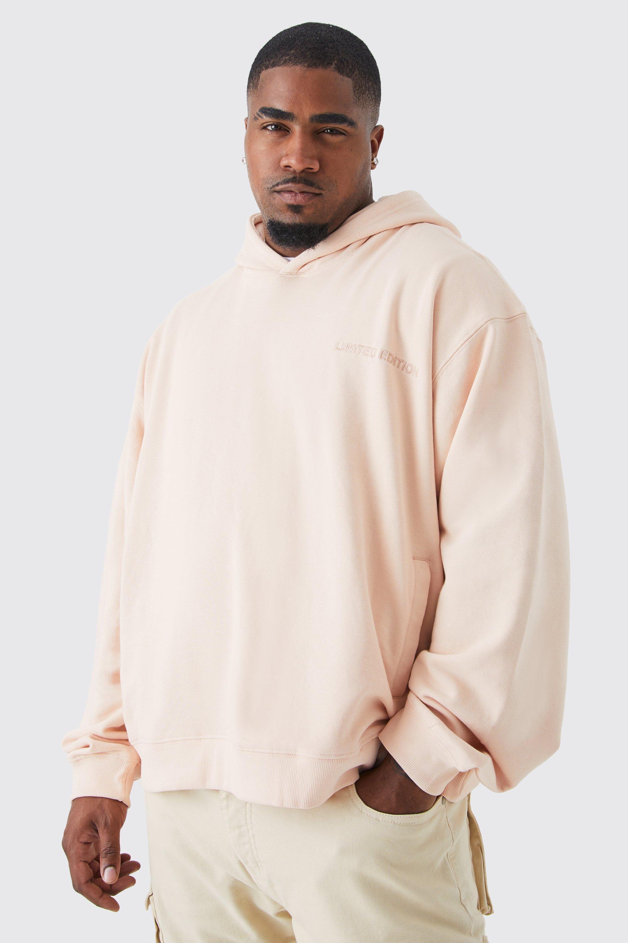 Plus Oversized Boxy Loopback Hoodie | boohooMAN USA Product Image