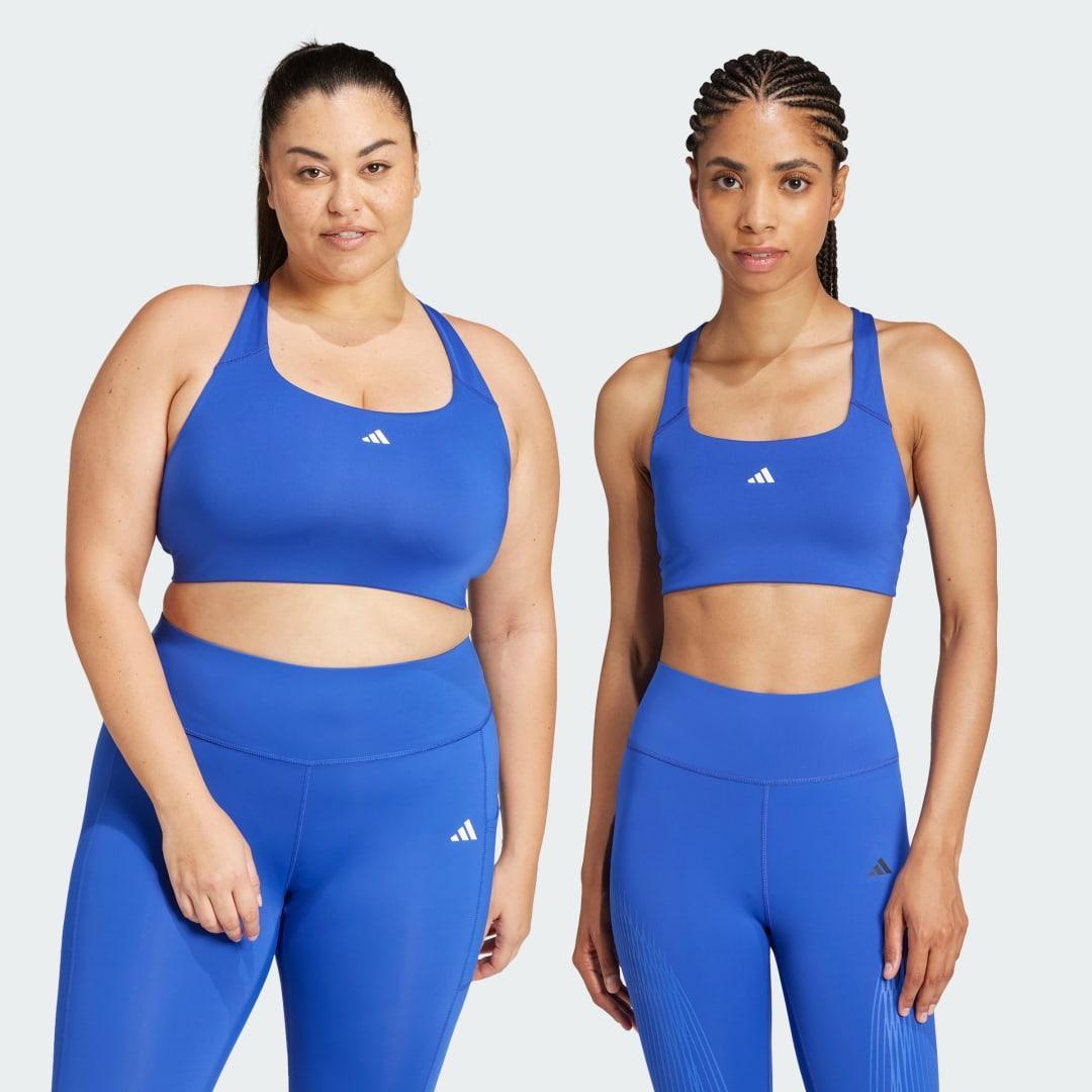 adidas Powerimpact Training Medium-Support Bra Semi Lucid Blue XS C-D Womens Product Image