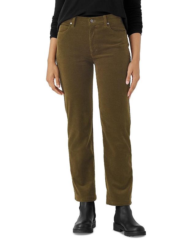 Eileen Fisher Stretch Organic Cotton Velvet High Waisted Corduroy Ankle Jeans Product Image