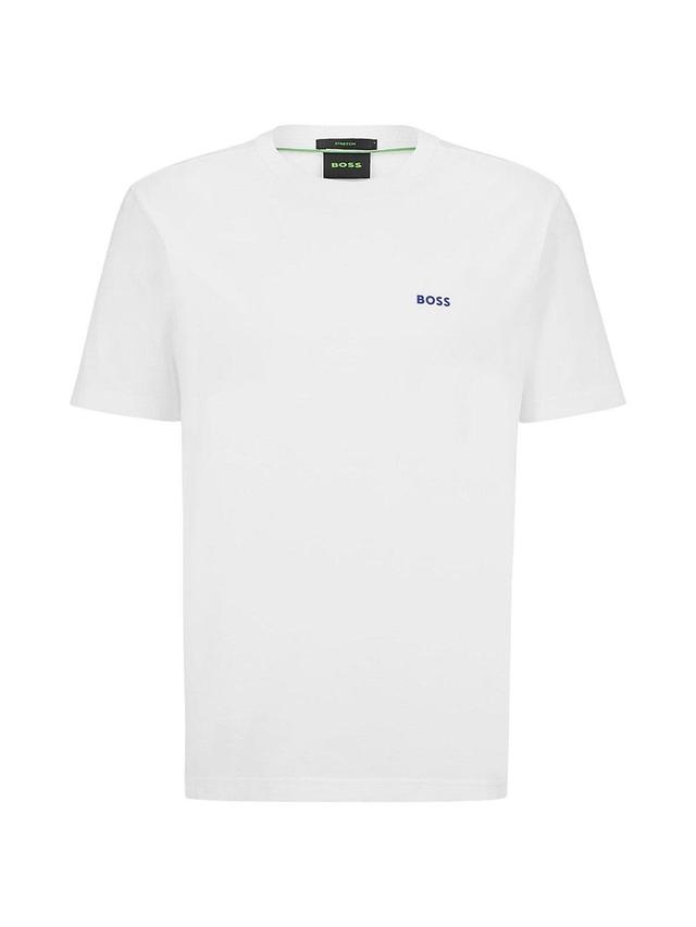 Mens Regular-Fit T-Shirt In Stretch Cotton With Side Tape Product Image