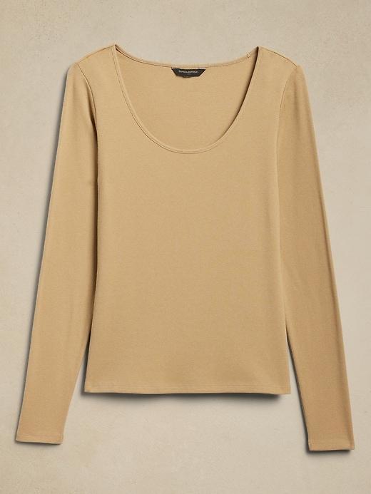 Ribbed Scoop-Neck Top Product Image