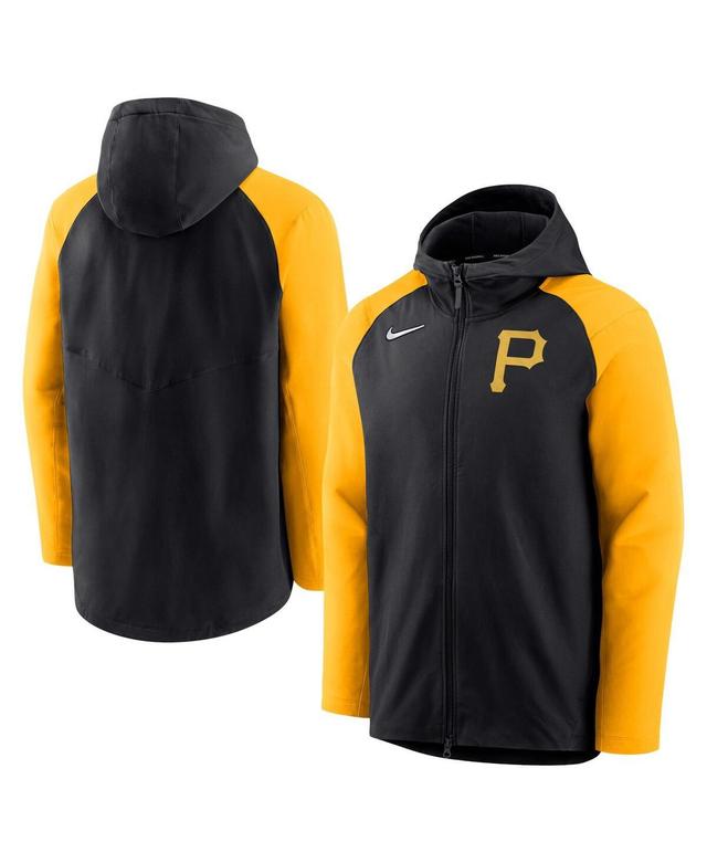 NIKE Men's  Black And Gold Pittsburgh Pirates Authentic Collection Full-zip Hoodie Performance Jacket In Black,gold Product Image