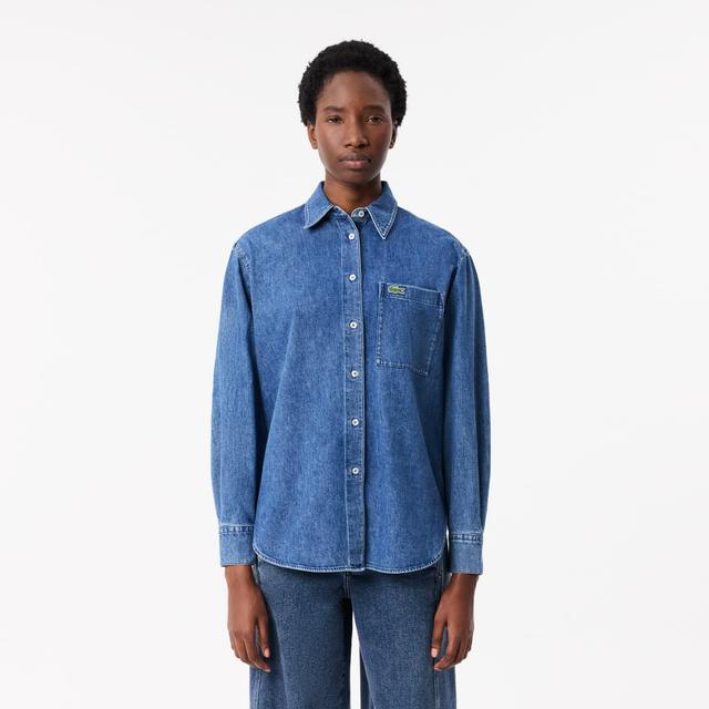 Oversized Denim Breast Pocket Shirt Product Image