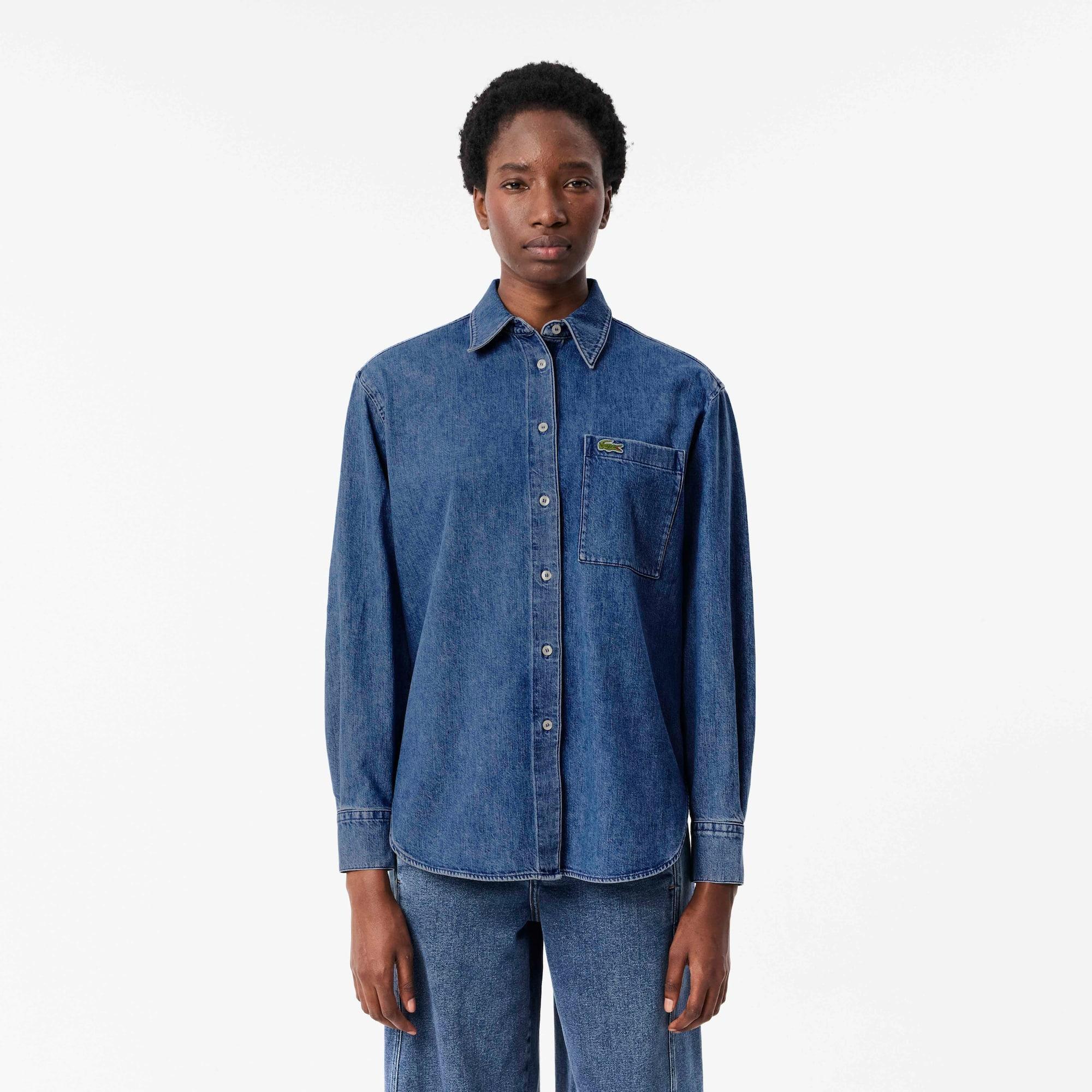 Oversized Denim Breast Pocket Shirt Product Image