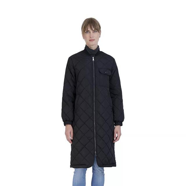 Womens Sebby Collection Quilted Long Jacket Product Image