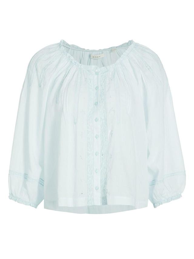 Womens Abigail Cotton Voile Peasant Top Product Image