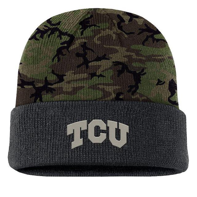 Mens Nike Camo TCU Horned Frogs Military Appreciation Cuffed Knit Hat Product Image