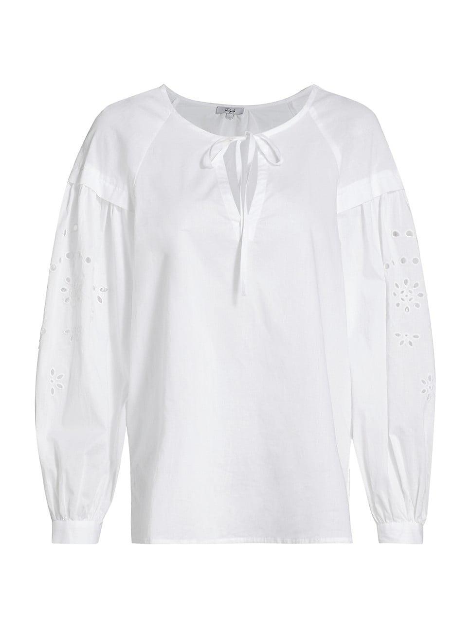 Rails Dari Eyelet Sleeve Cotton Popover Blouse Product Image