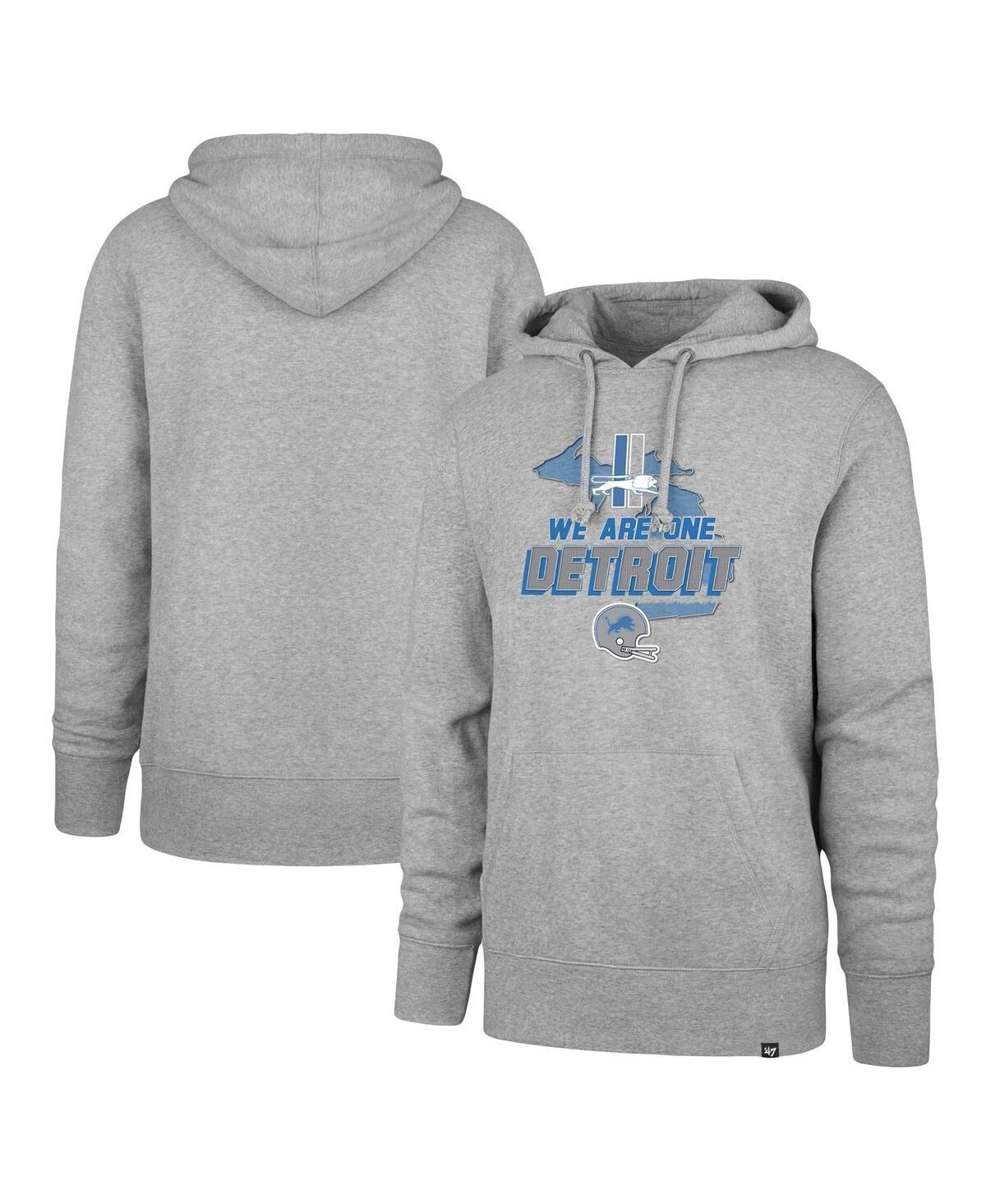 Mens 47 Brand Gray Detroit Lions We Are One Regional Headline Pullover Hoodie Product Image