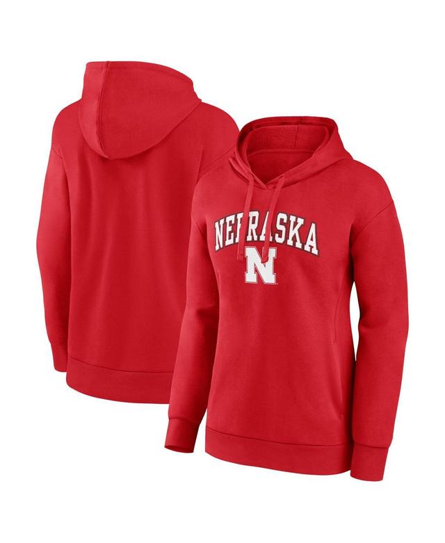 Womens Fanatics Scarlet Nebraska Huskers Evergreen Campus Pullover Hoodie Product Image