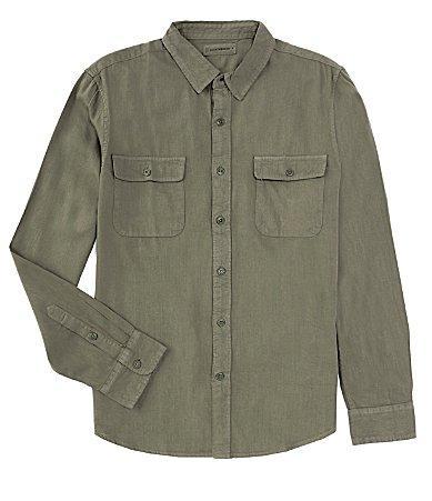 Lucky Brand Lived-In Long Sleeve Workwear Shirt (Deep Lichen ) Men's Jacket Product Image