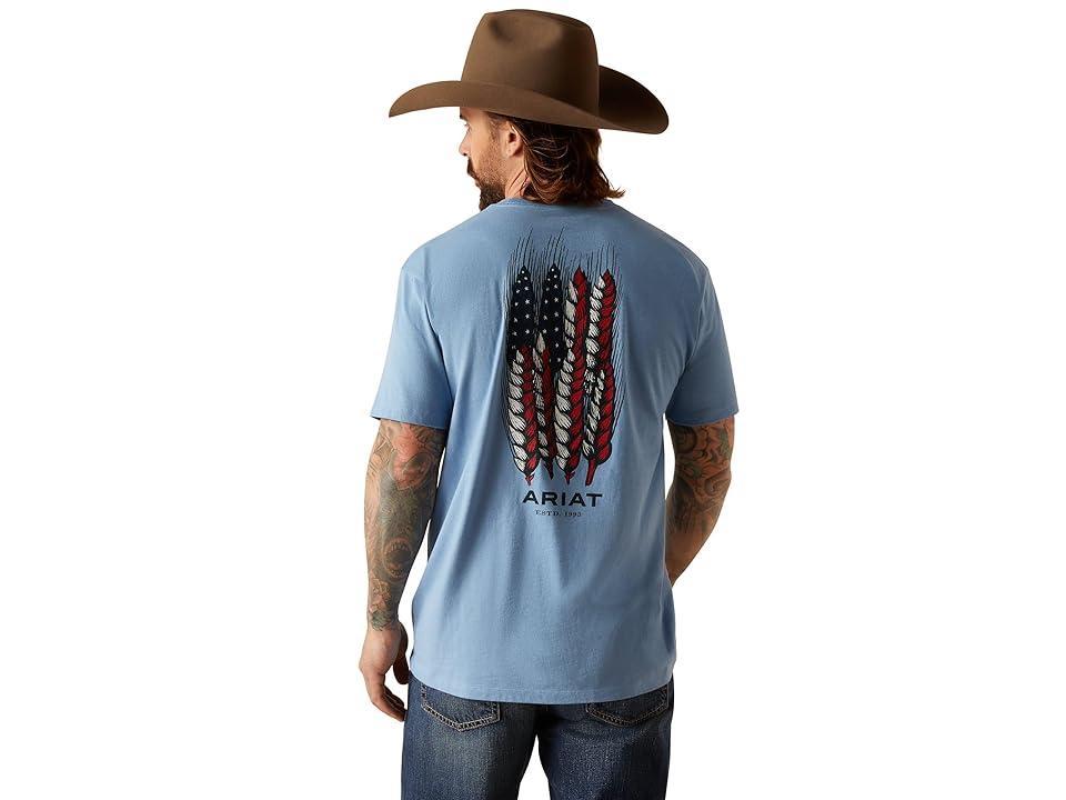 Ariat Wheat Flag T-Shirt (Light Heather) Men's Clothing Product Image