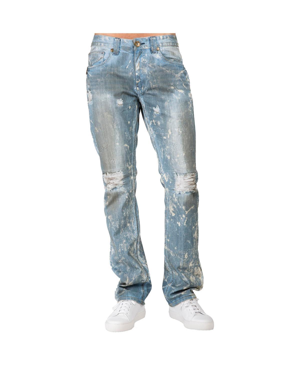 Mens Hand Crafted Wash Slim Straight Premium Denim Jeans Product Image