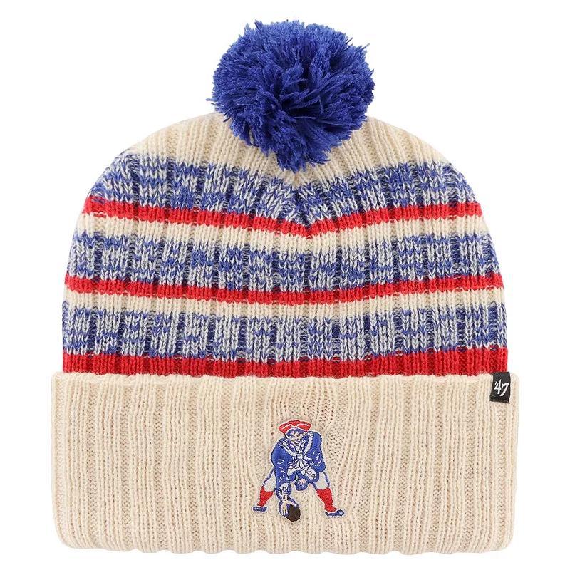 Mens 47 Natural New England Patriots Legacy Tavern Cuffed Knit Hat with Pom Product Image