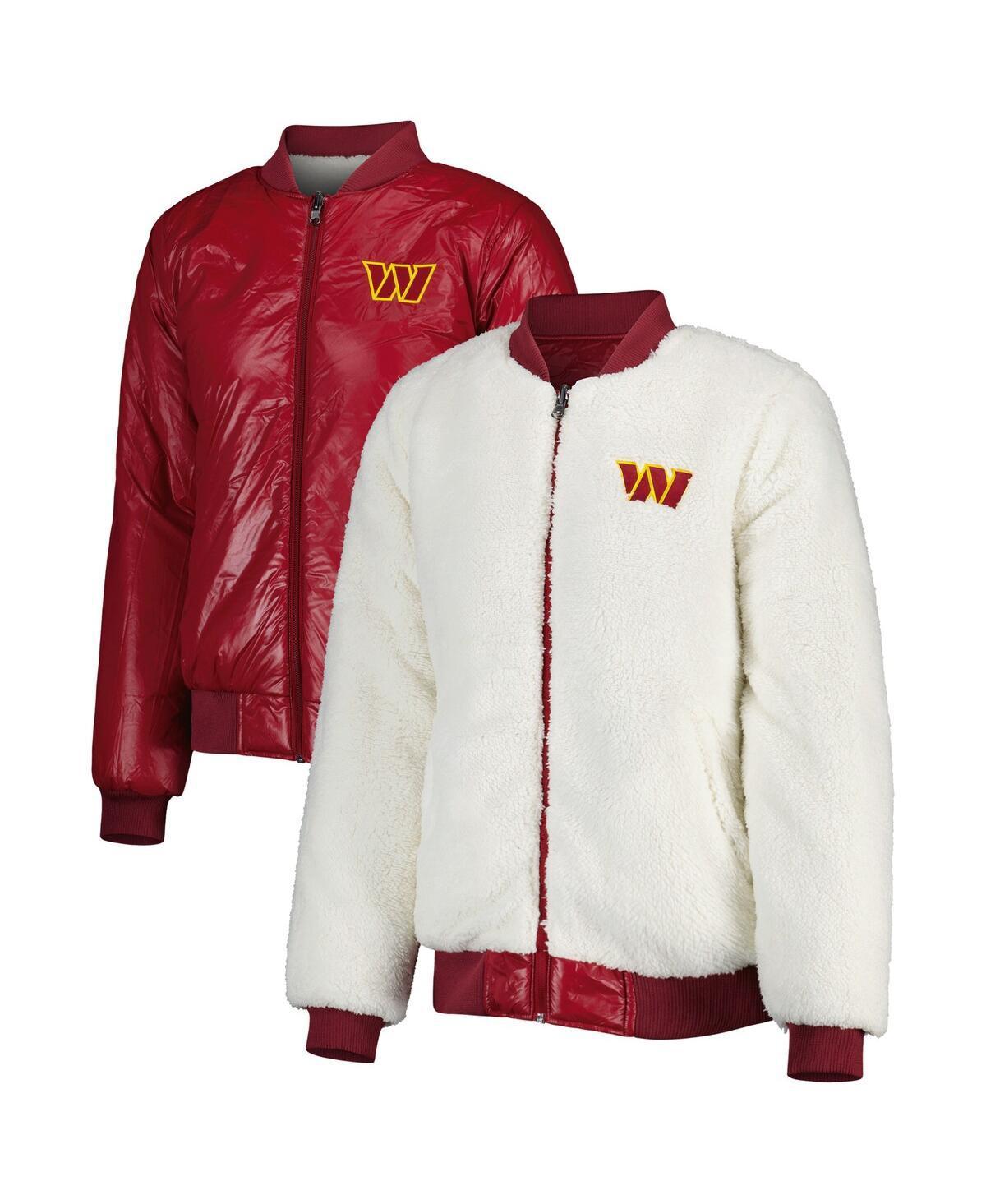 Womens G-III 4Her by Carl Banks Oatmeal/Burgundy Washington Commanders Switchback Reversible Full-Zip Jacket Product Image