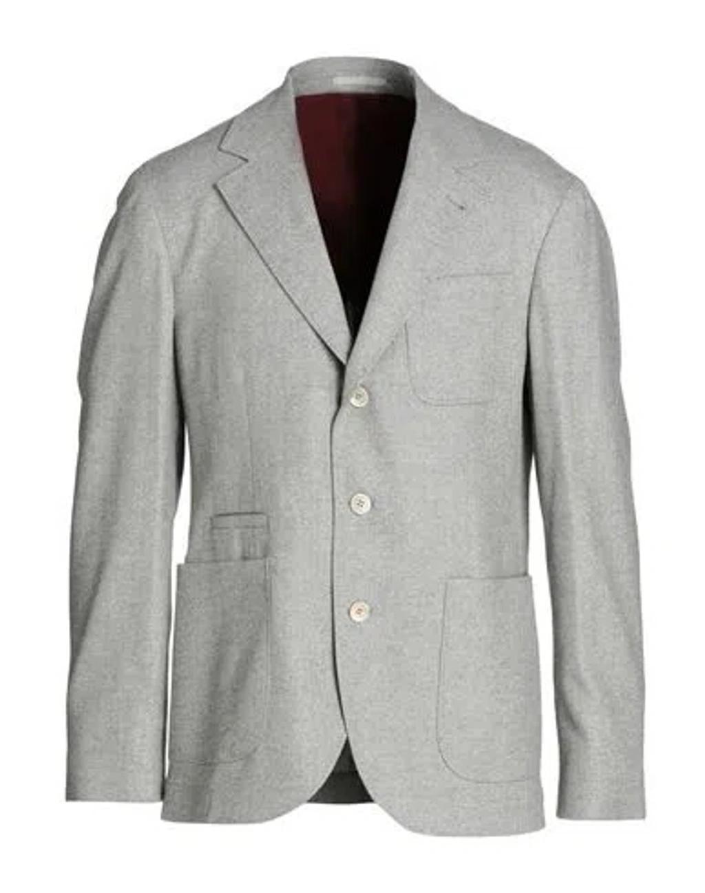 BRUNELLO CUCINELLI Man Blazer Grey Size 44 Virgin Wool, Cashmere Product Image