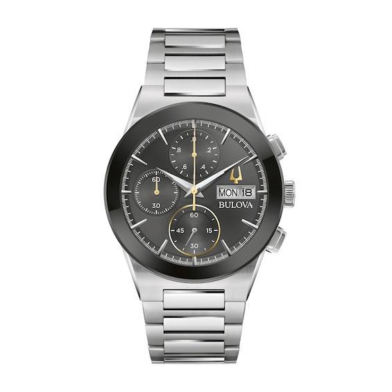 Bulova Men's Modern Millenia Chronograph Silver-Tone Stainless Steel Bracelet Watch, 41Mm Product Image