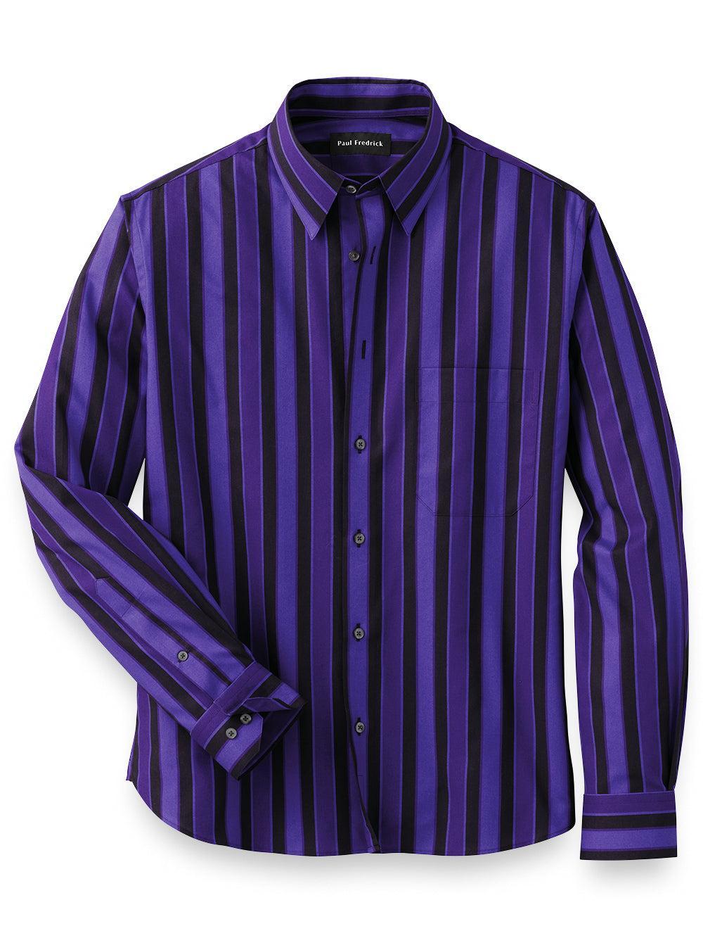 Slim Fit Cotton Stripe Casual Shirt Product Image