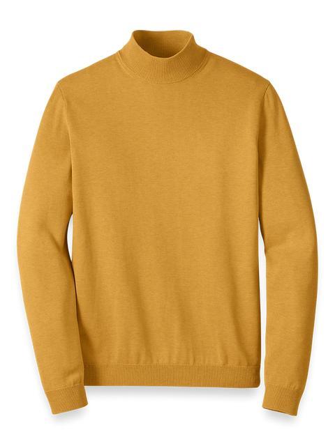 Supima Cotton Mock Neck Sweater - Mustard Product Image