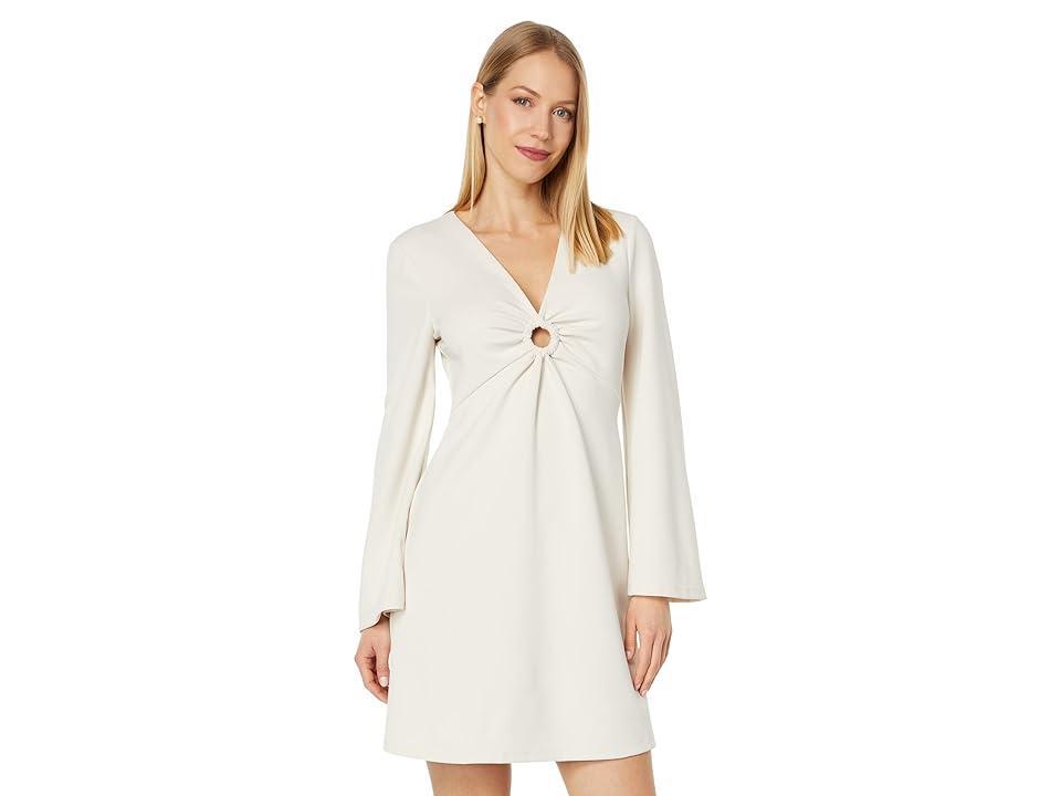 Donna Morgan V-Neck Mini Dress with Flare Sleeves (Horn) Women's Dress Product Image