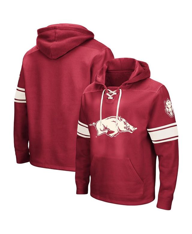 Mens Colosseum Cardinal Arkansas Razorbacks Big and Tall Hockey Lace-Up Pullover Hoodie Product Image