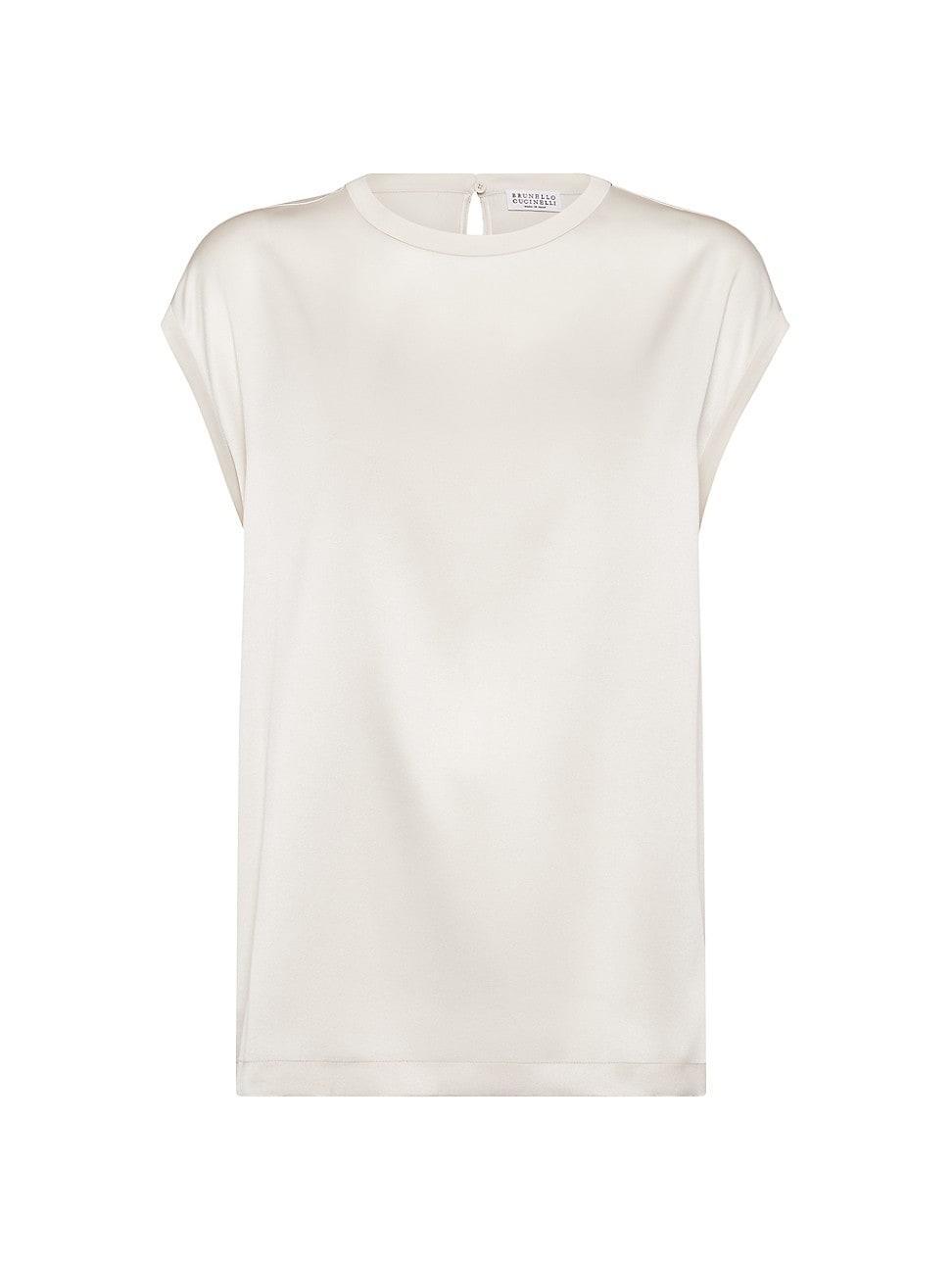 Womens Stretch Silk Satin T-Shirt Product Image