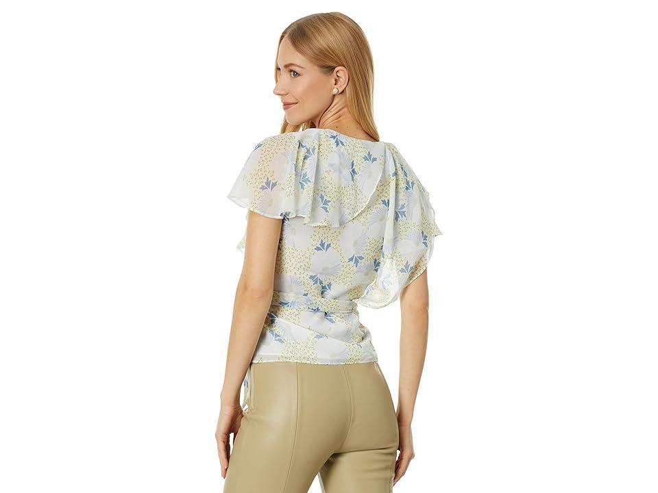 Ted Baker Gemmiaa Wrap Top with Ruffle Sleeves (Sky ) Women's Clothing Product Image