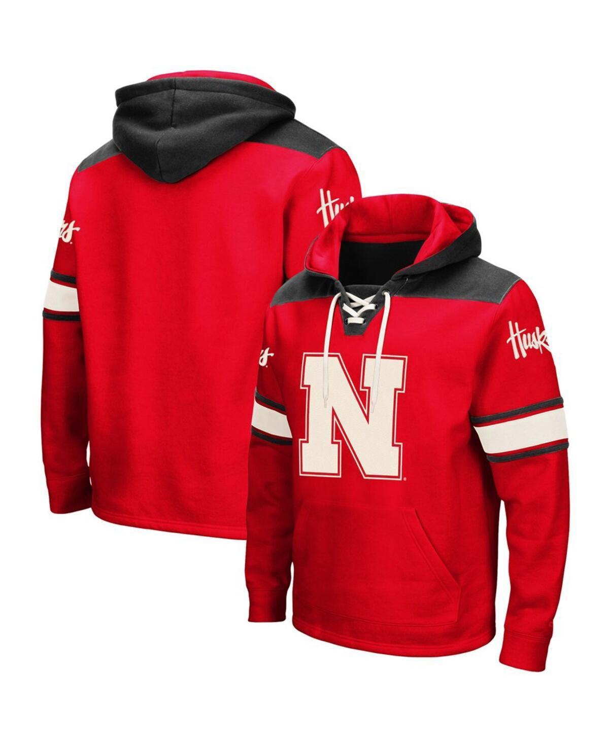 Mens Colosseum Scarlet Nebraska Huskers 2.0 Lace-Up Pullover Hoodie NEB Red Product Image