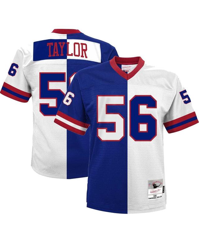 Mens Mitchell & Ness Lawrence Taylor Royal and White New York Giants Big and Tall Split Legacy Retired Player Replica Jersey - Royal, White Product Image