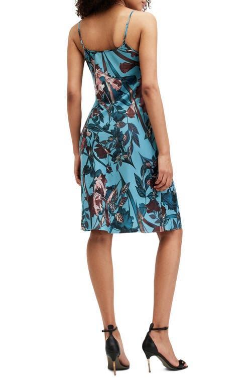 Bryony Batu Floral Print Slipdress In Lagoon Blue Product Image