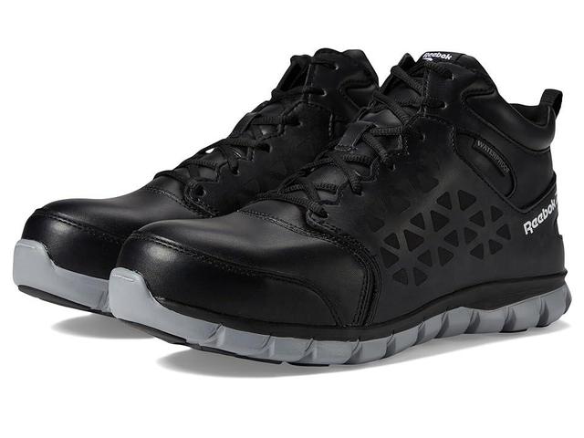 Reebok Work Sublite Cushion Work Mid Comp Toe EH (Black/Grey) Men's Work Boots Product Image