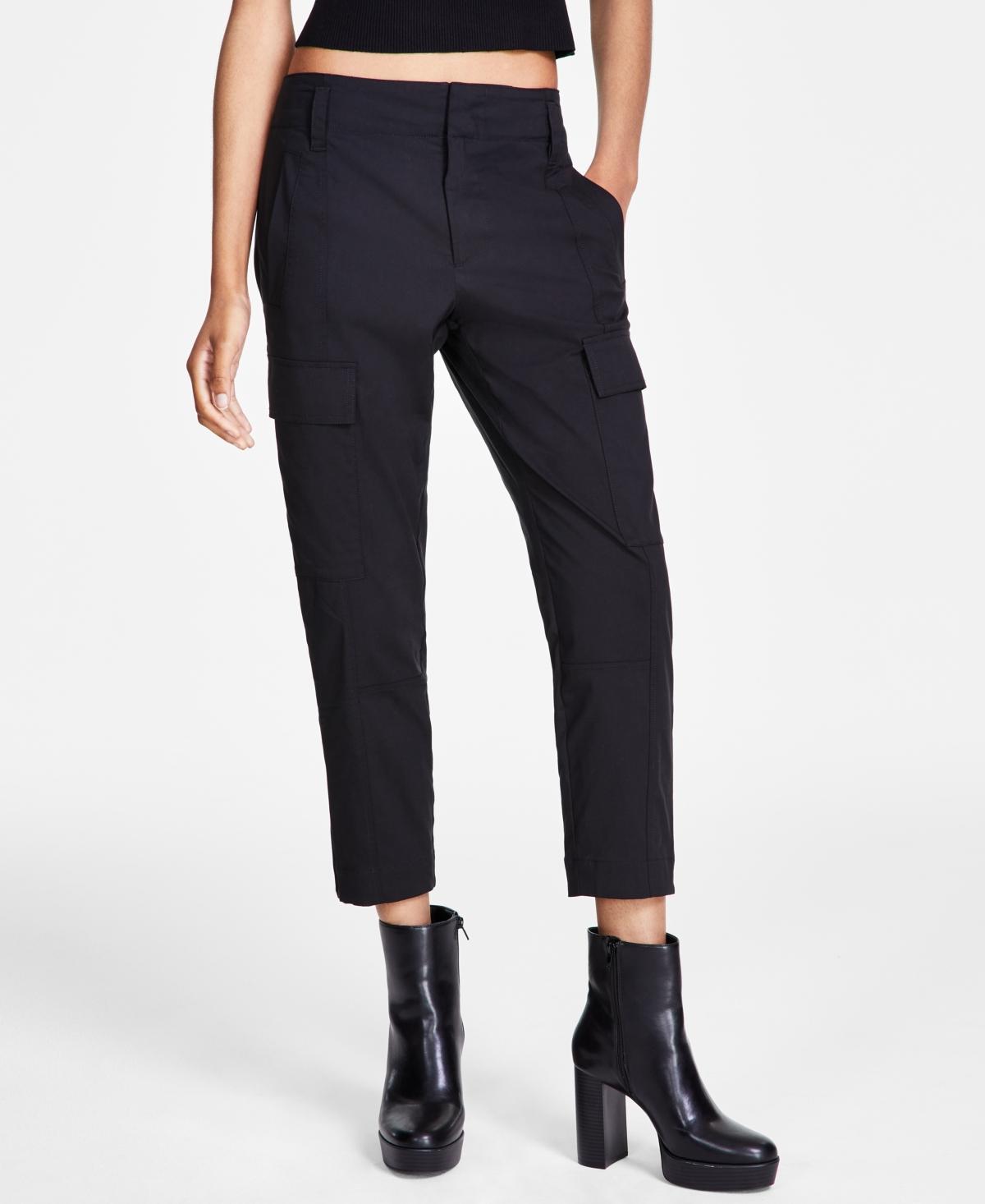 Calvin Klein Jeans Womens High-Rise Stretch Twill Cargo Ankle Pants Product Image