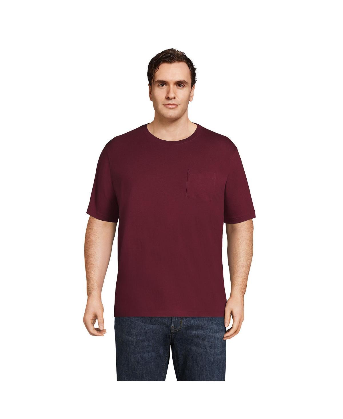 Big & Tall Lands End Super-T Classic-Fit Pocket Tee, Mens Rich Red Product Image