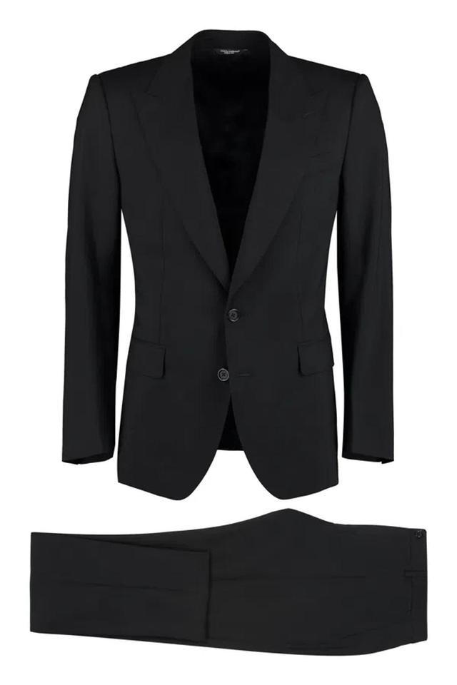 Men's Sicilia Wool Two-pieces Suit In Black Product Image