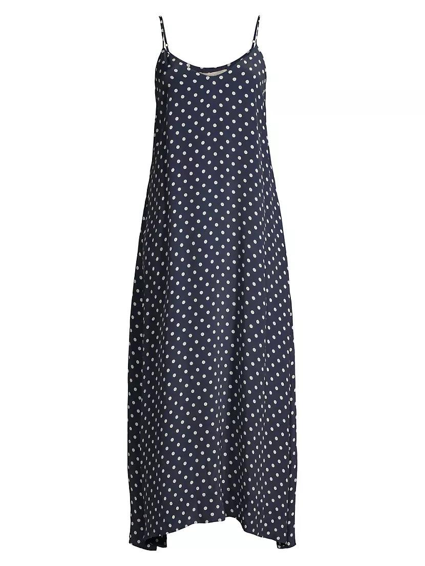 Reva Polka Dot Silk-Blend Midi Slipdress Product Image