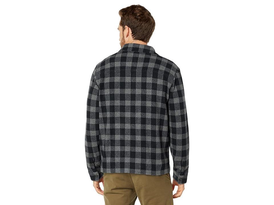 Vince Buffalo Check Button-Down Shirt (Med Heather Grey/Coastal) Men's Clothing Product Image