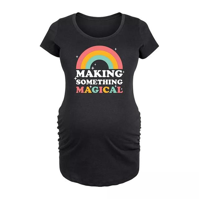 Maternity Making Something Magical Graphic Tee, Womens Heather Grey Product Image