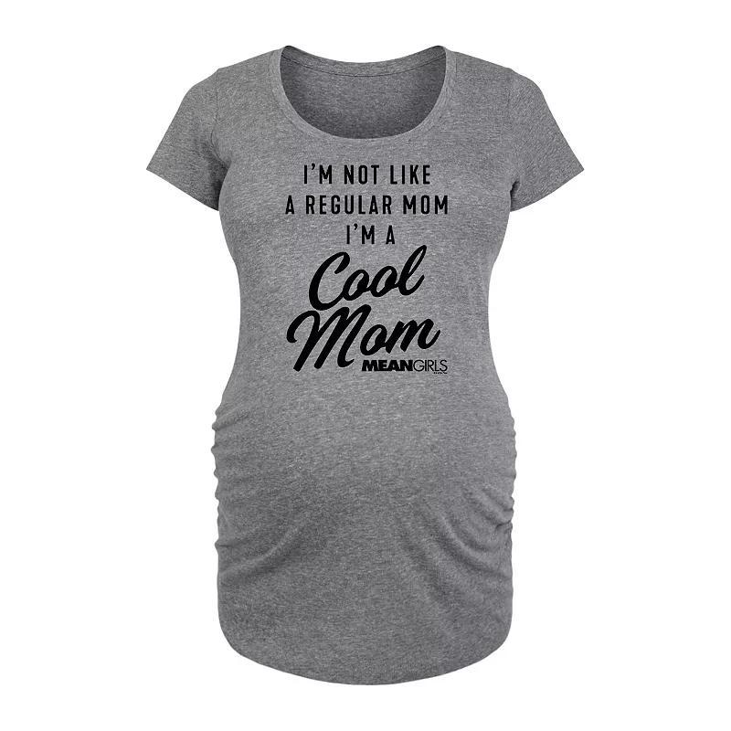 Maternity Mean Girls Cool Mom Art Graphic Tee, Womens Grey Gray Product Image