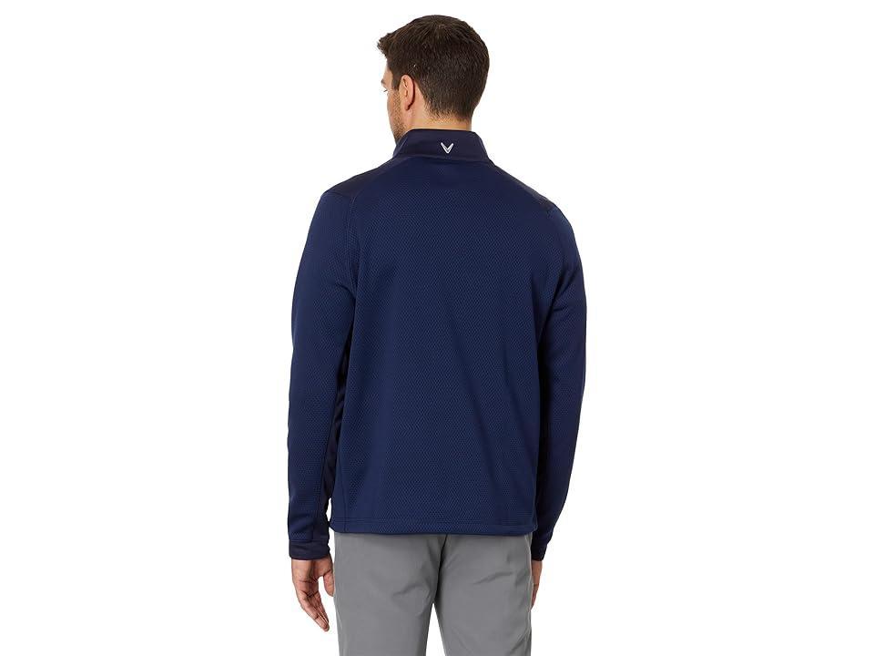 Callaway Midweight 1/4 Zip Hex Pullover (Peacoat) Men's Clothing Product Image