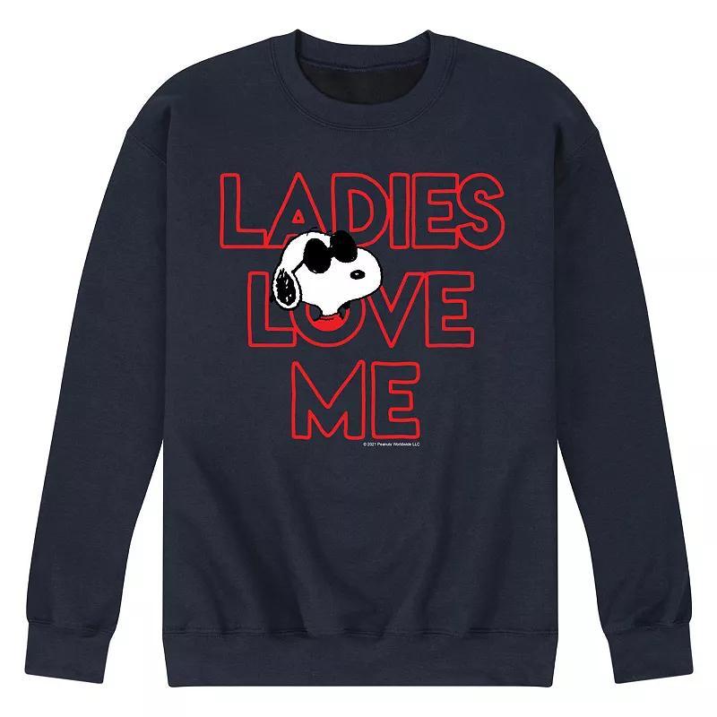 Mens Peanuts Ladies Love Sunglasses Fleece Sweatshirt Product Image