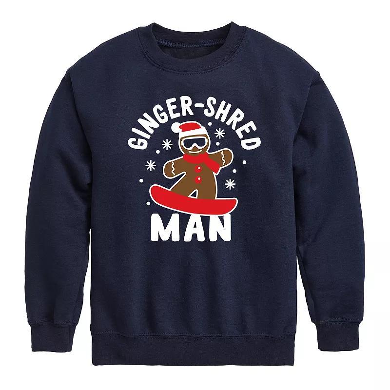 Boys 8-20 Ginger Shred Man Christmas Sweatshirt, Boys Blue Product Image