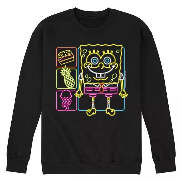 Mens Nickelodeon SpongeBob SquarePants Neon Icons Fleece Sweatshirt Product Image