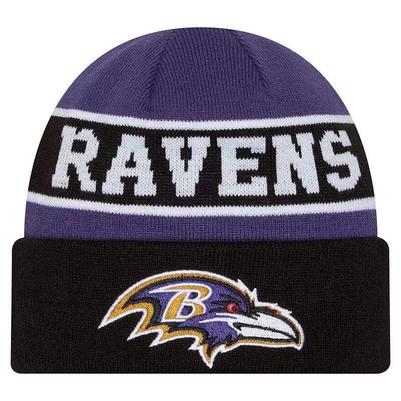 Mens New Era Baltimore Ravens Reverse Cuffed Knit Hat Product Image