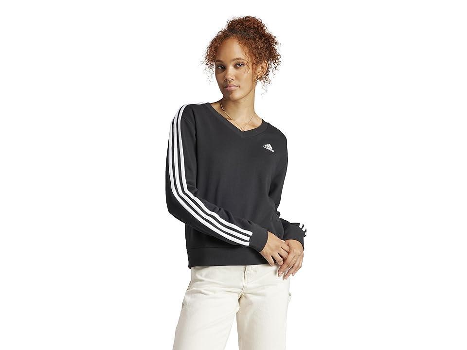 adidas Essentials 3-Stripes V-Neck Sweatshirt Women's Clothing product image