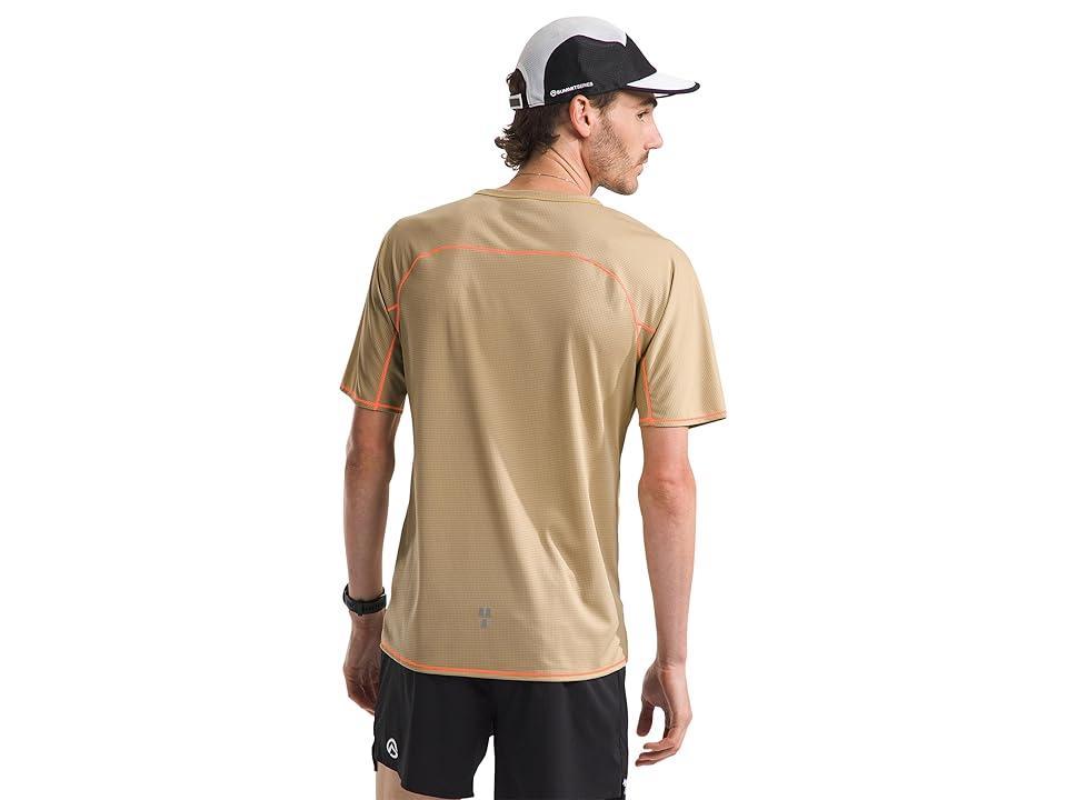 The North Face Summer LT UPF Short Sleeve (Khaki Stone/Vivid Flame) Men's Clothing Product Image