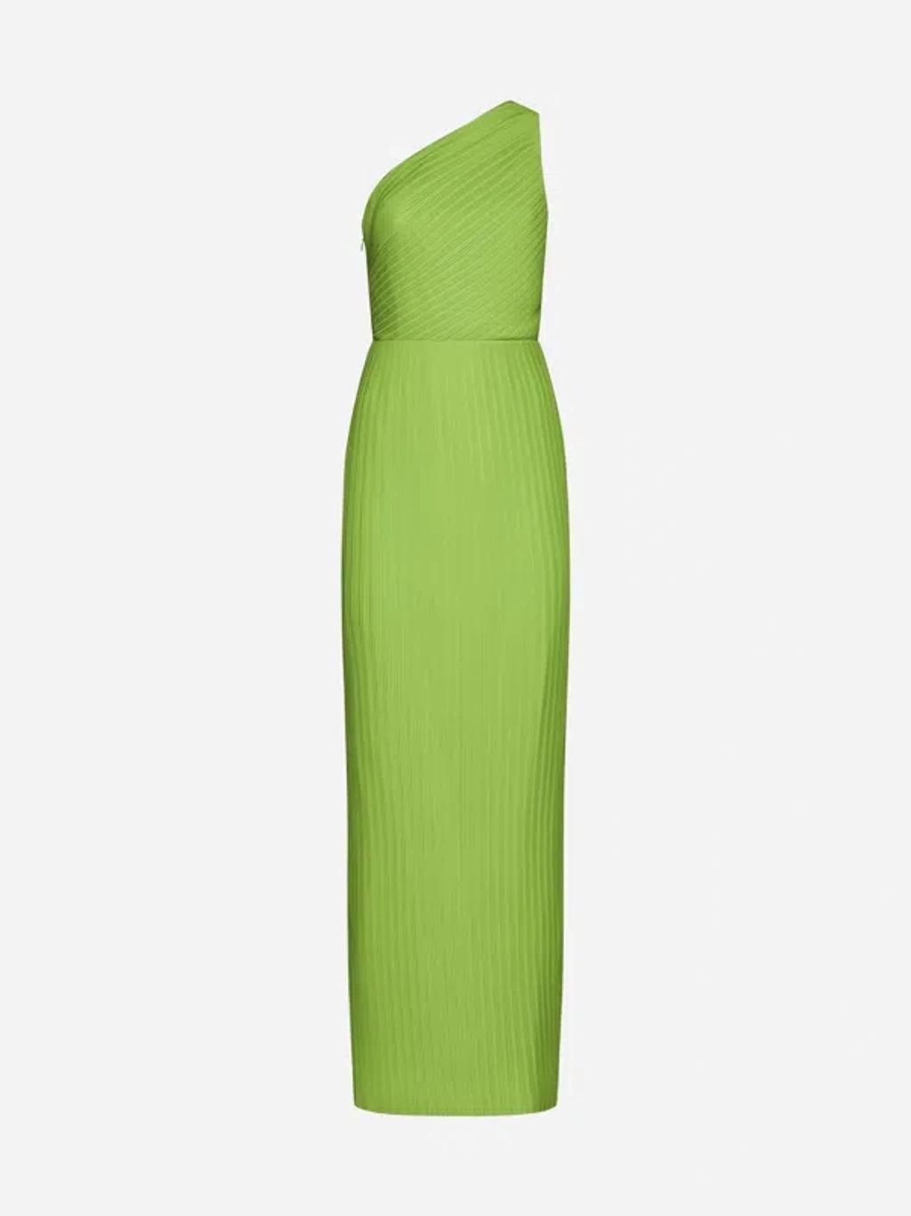 Adira Maxi Dress In Green Pleated Chiffon Product Image