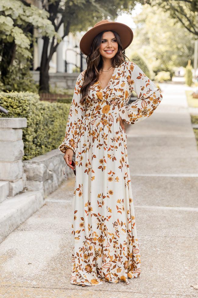 More Days Like This Brown Leaf Print Maxi Dress Product Image