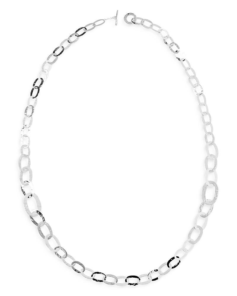 Womens Long Sterling Silver Link Necklace Product Image