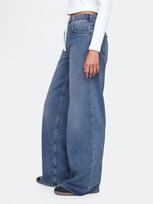 Mid Rise Knit Easy Baggy Jeans Product Image